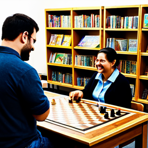 A diverse group of adults, wearing modern, comfortable, modest clothing, fully clothed, appropriate attire, professional dress, enthusiastically playing various board games at large, sturdy wooden tables in a warmly lit, inviting board game club. The background features neatly arranged shelves filled with a vast collection of games. The atmosphere is friendly, vibrant, and social. safe for work, appropriate content, family-friendly, perfect anatomy, correct proportions, natural pose, well-formed hands, proper finger count, natural body proportions, professional photography, high quality, ultra-detailed, sharp focus.